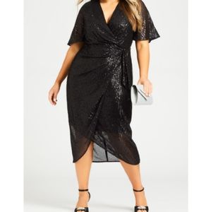 Avenue black sequins dress